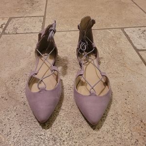 GC Shoes Dreamy Lavender Lace Up Flat Sandals